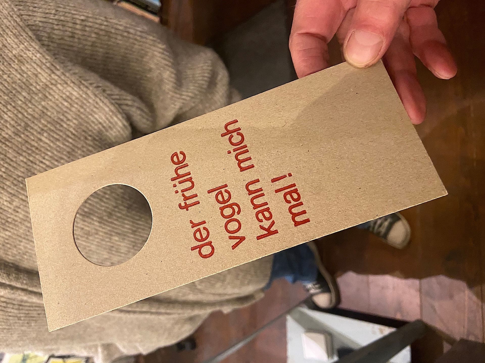 Flaschenanhänger aus Kraftpapier im Hochdruck gedruckt